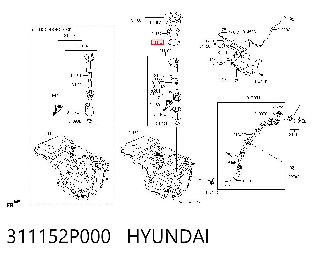 311152P000 Hyundai/Kia Прокладка датчика рівня палива/паливного насоса (палив.бак)