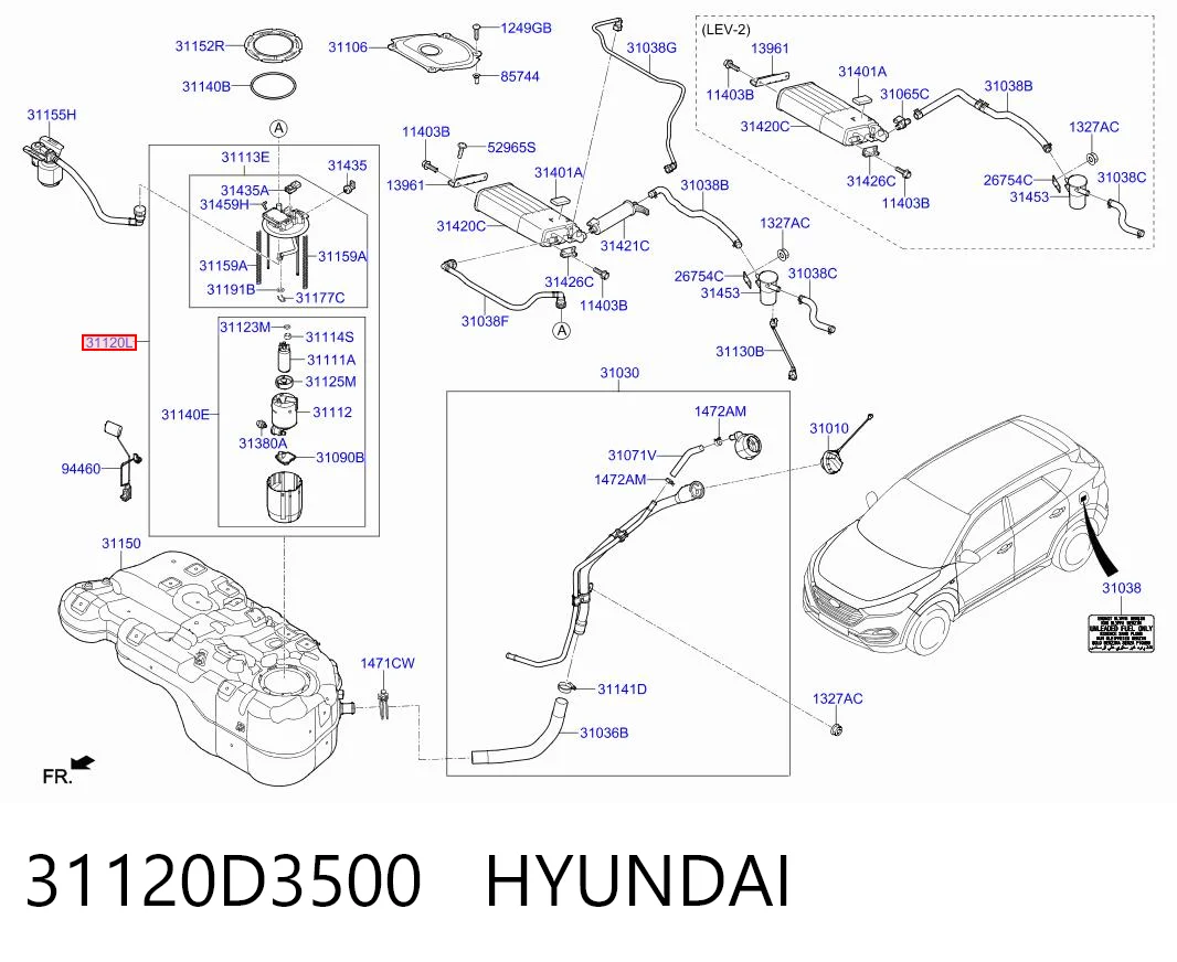 31120D3500 Hyundai/Kia Електробензонасос