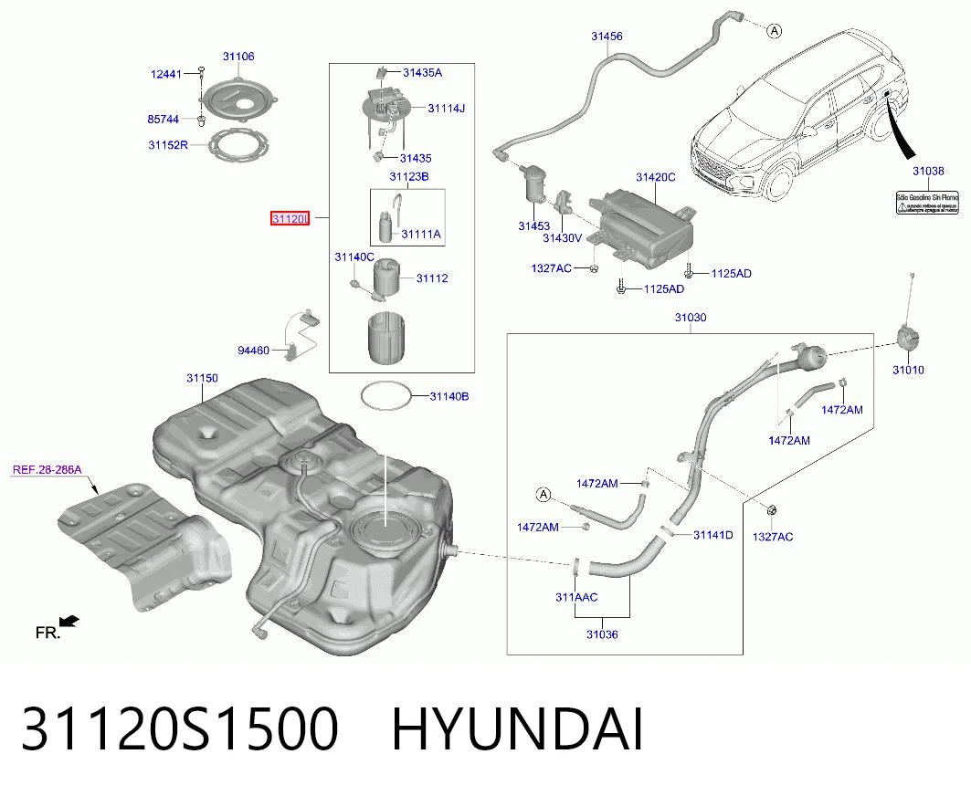 31120S1500 Hyundai/Kia Електробензонасос