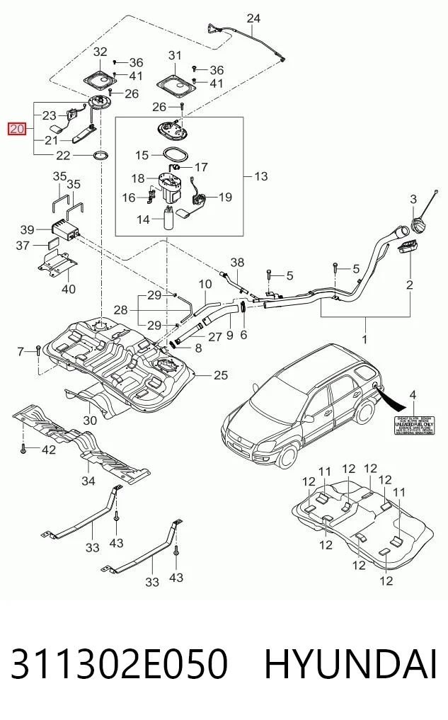 311302E050 Hyundai/Kia Датчик бензобака