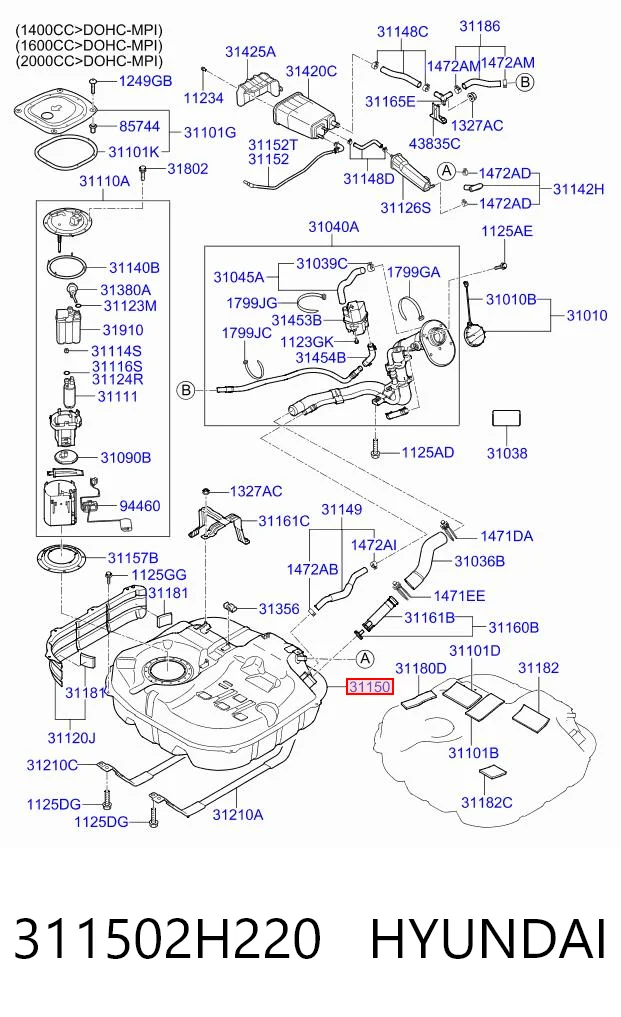 Бак паливний на Hyundai Elantra IV HD