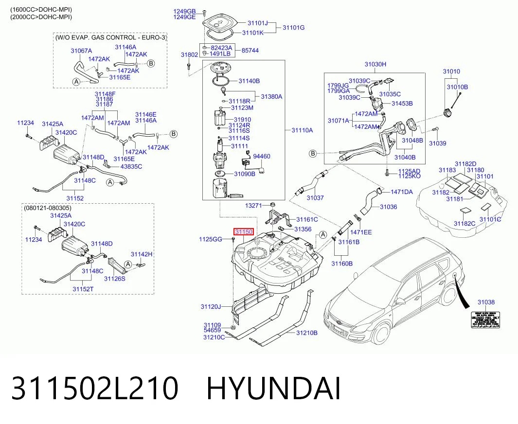Б/бак Hyundai I30 хетчбек (FD) (2007 - 2011) ціна, від 155.21 USD