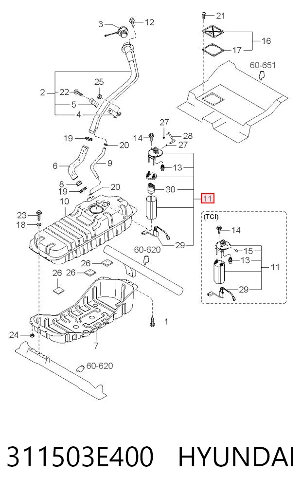 311503E400 Hyundai/Kia Електробензонасос