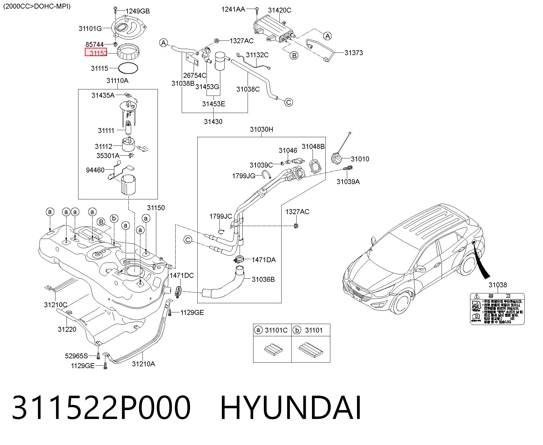 311522P000 Hyundai/Kia Кришка паливного насоса