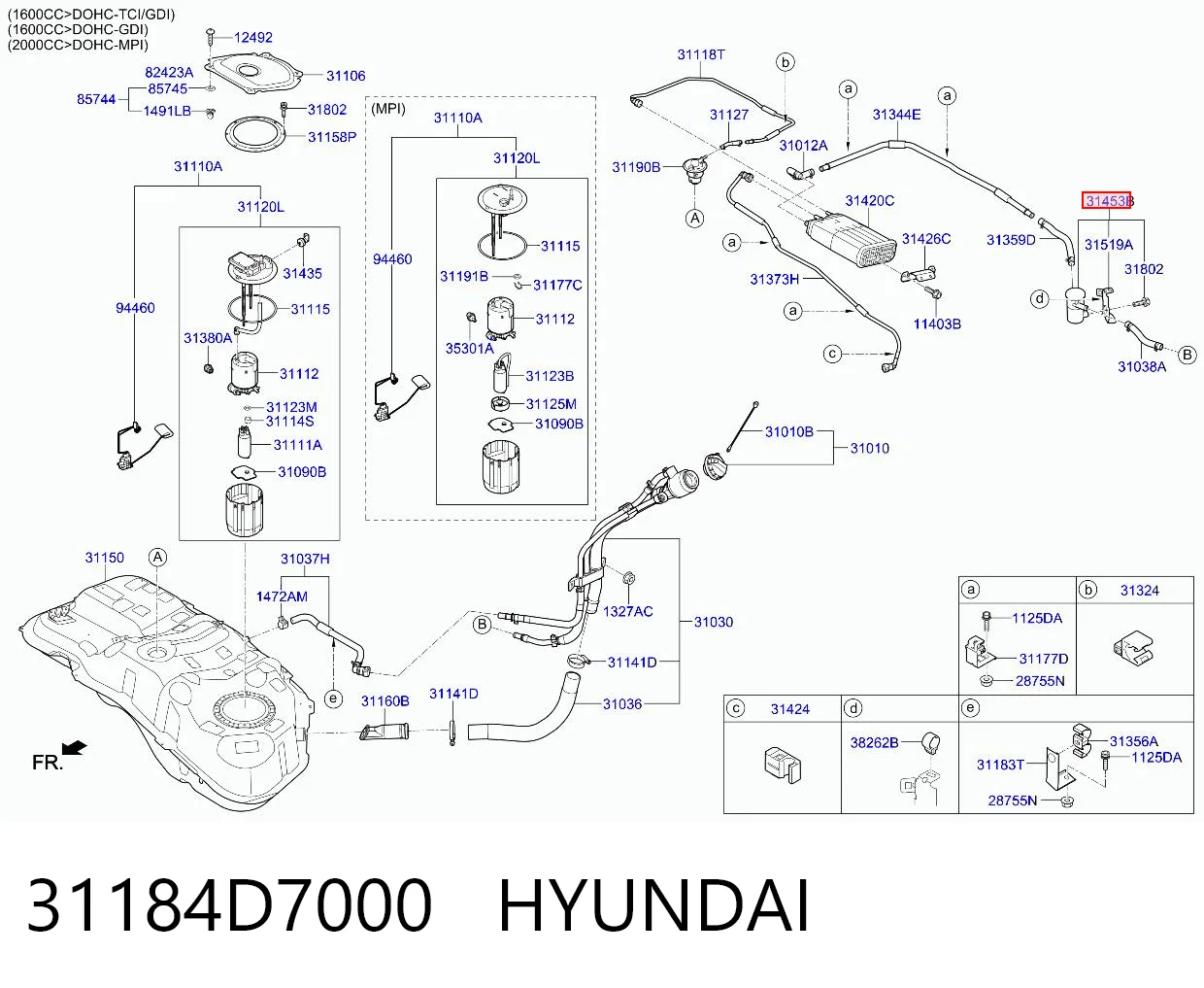 31184D7000 Hyundai/Kia Фільтр-адсорбер паливних парів