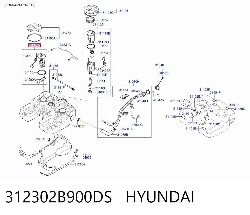 Датчик бензобака на Hyundai Santa Fe II CM