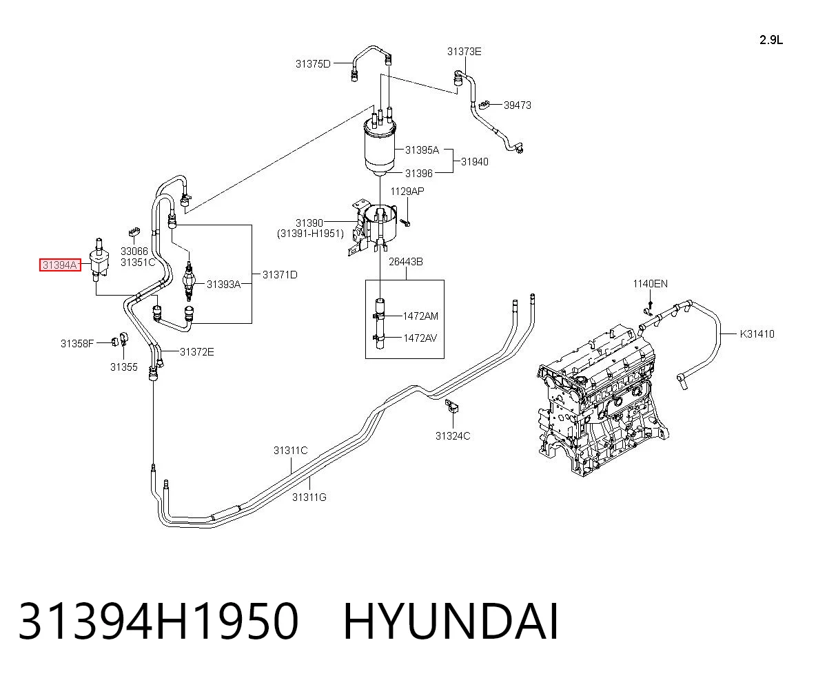 31394H1950 Hyundai/Kia Підігрівач палива