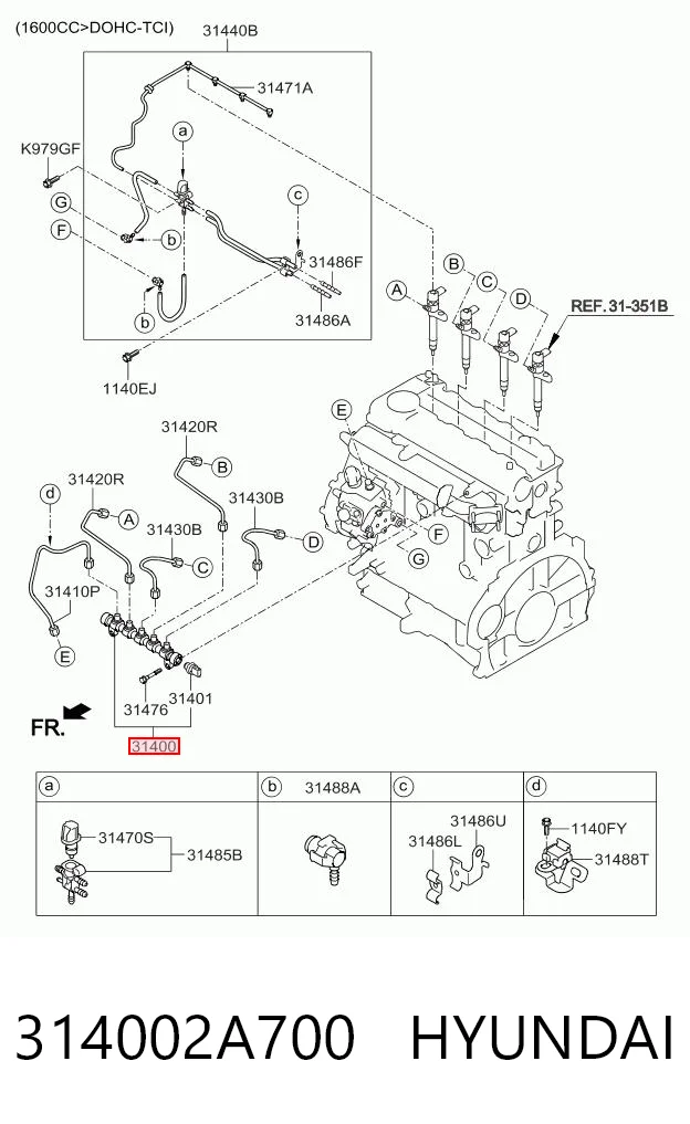 314002A700 Hyundai/Kia Паливна рампа