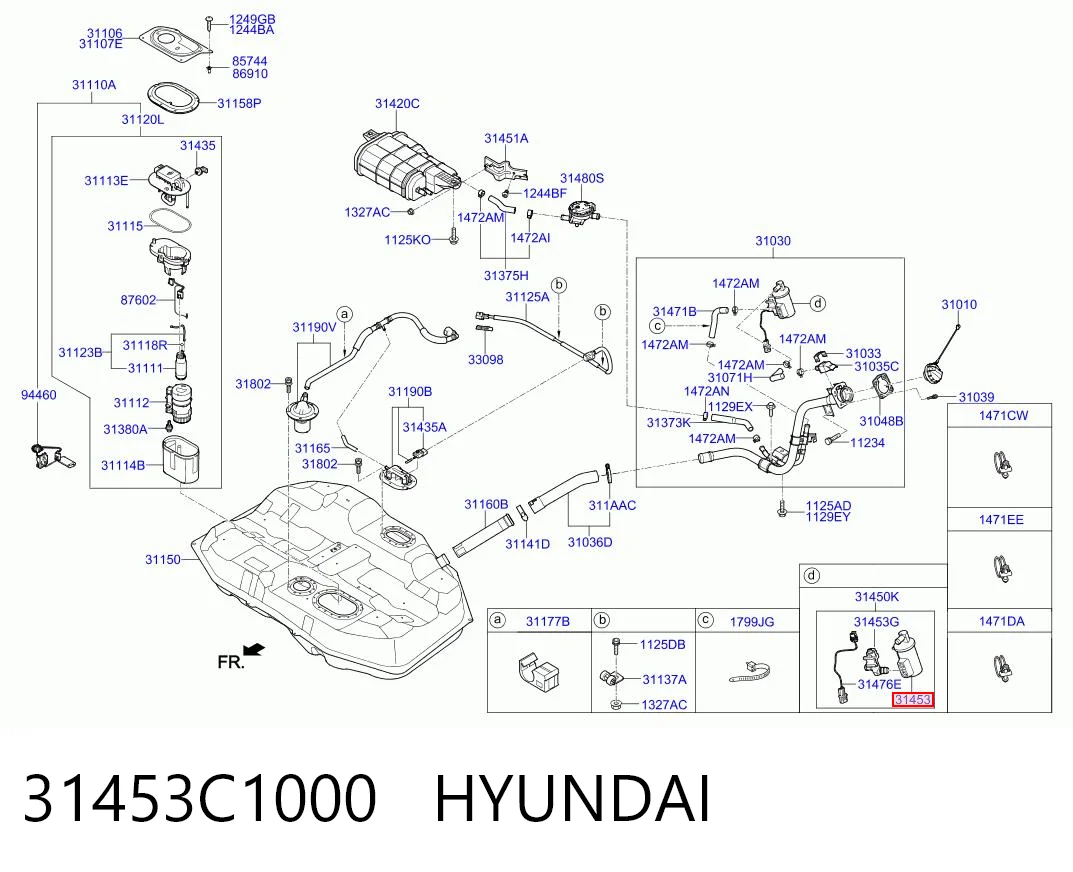 31453C1000 Hyundai/Kia Фільтр бака паливних парів