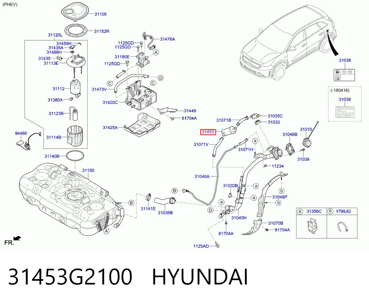 31453G2100 Hyundai/Kia Фільтр бака паливних парів
