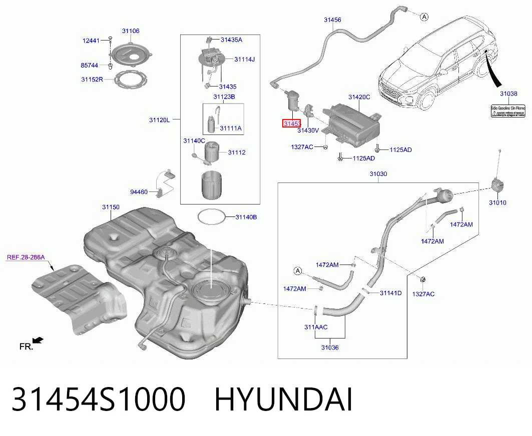 31454S1000 Hyundai/Kia Фільтр-адсорбер паливних парів