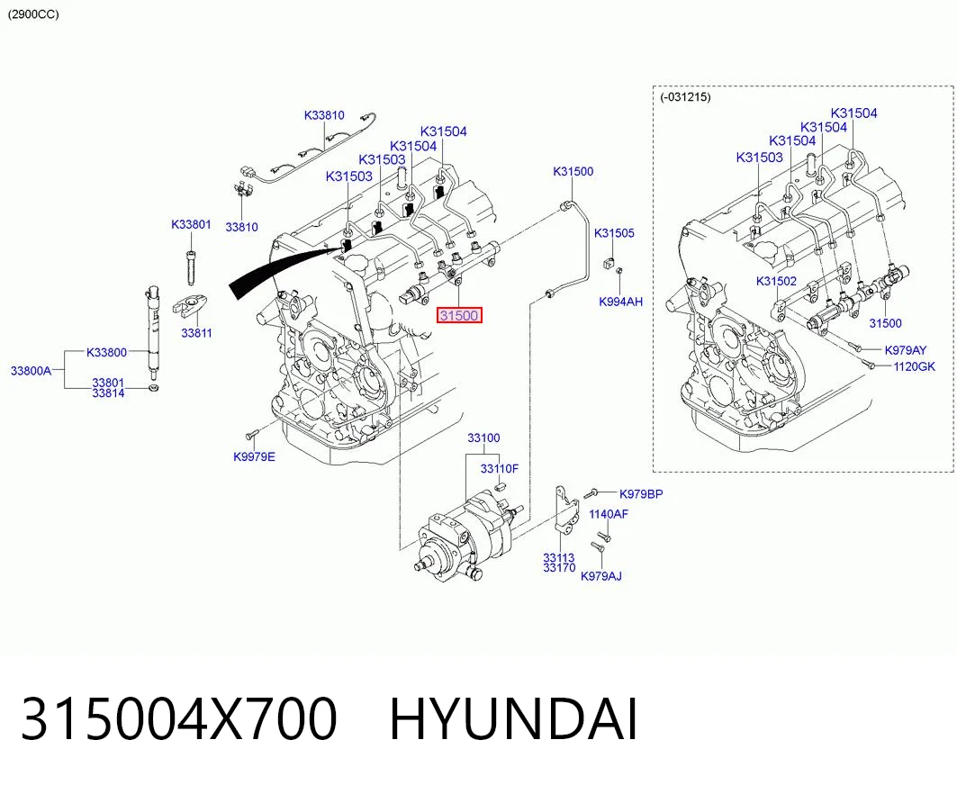 315004X700 Hyundai/Kia Паливна рампа