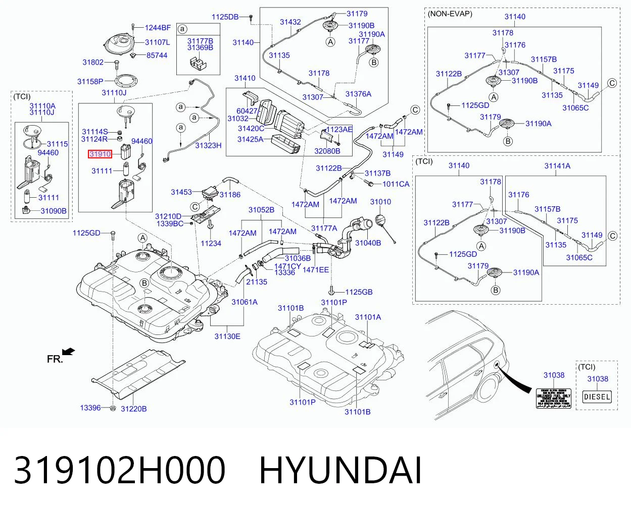 319102H000 Hyundai/Kia Фільтр палива