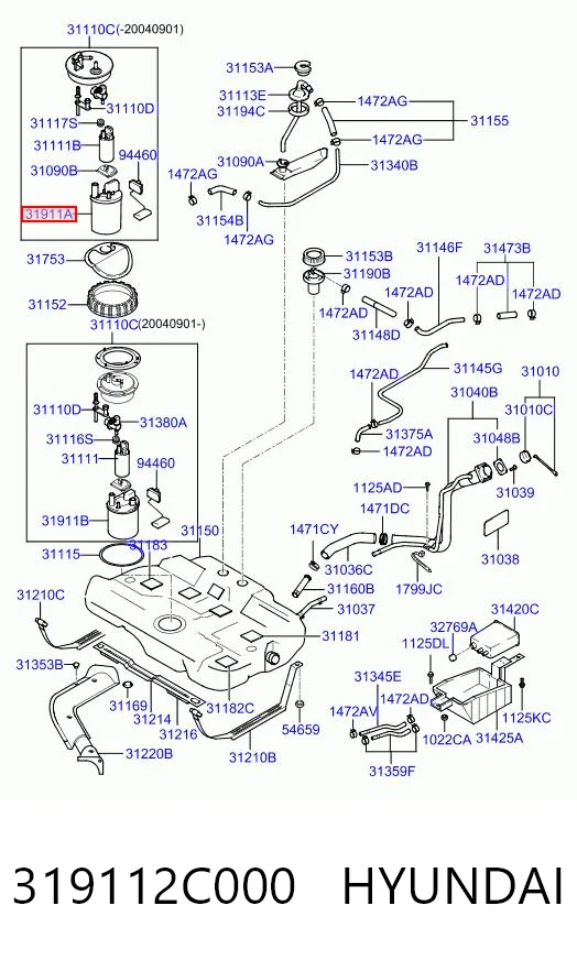 319112C000 Hyundai/Kia Фільтр палива