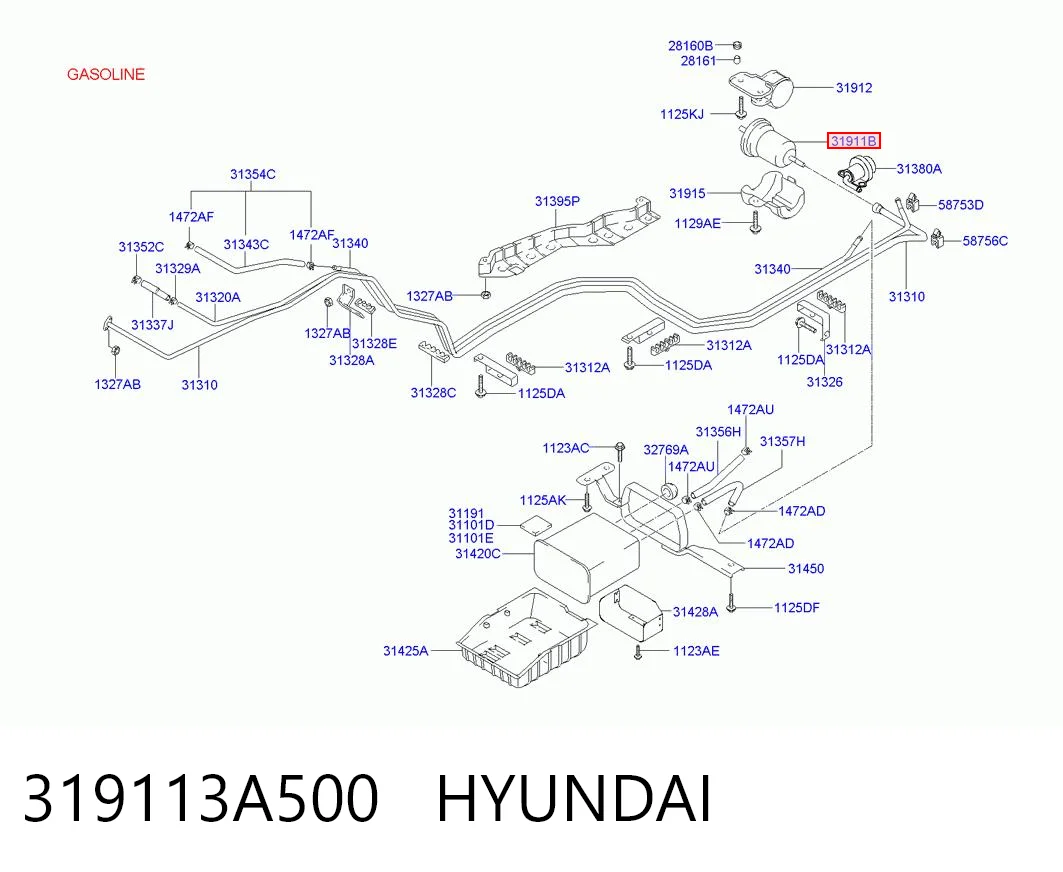 Фільтр палива на Hyundai Trajet  FO