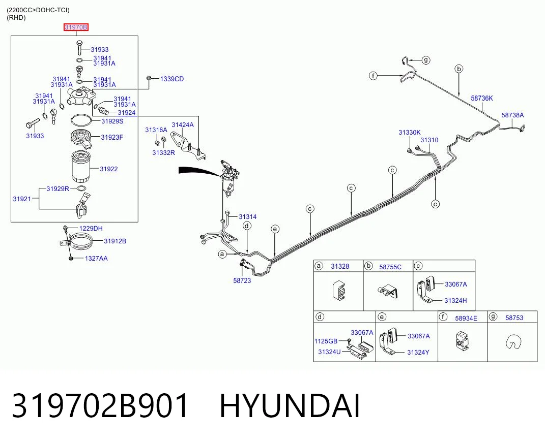 Корпус паливного фільтра на Hyundai Santa Fe II CM