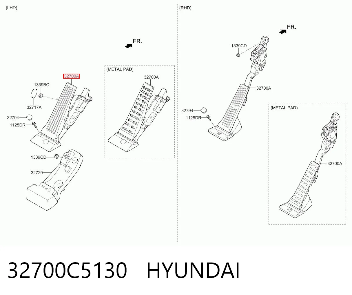 32700C5130 Hyundai/Kia Педаль газу (акселератора)