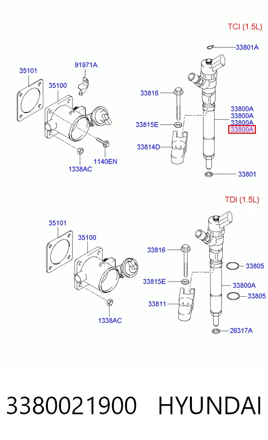 3380021900 Hyundai/Kia Форсунка вприску палива