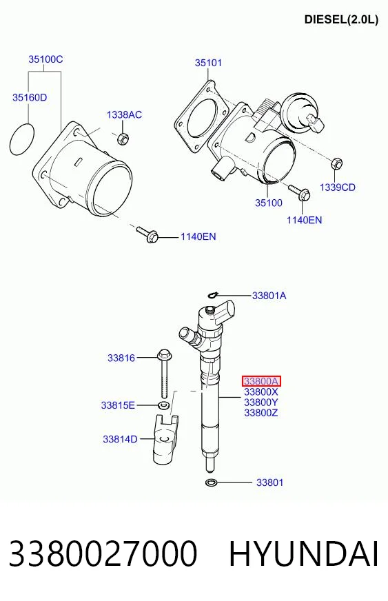 3380027000 Hyundai/Kia Форсунка вприску палива
