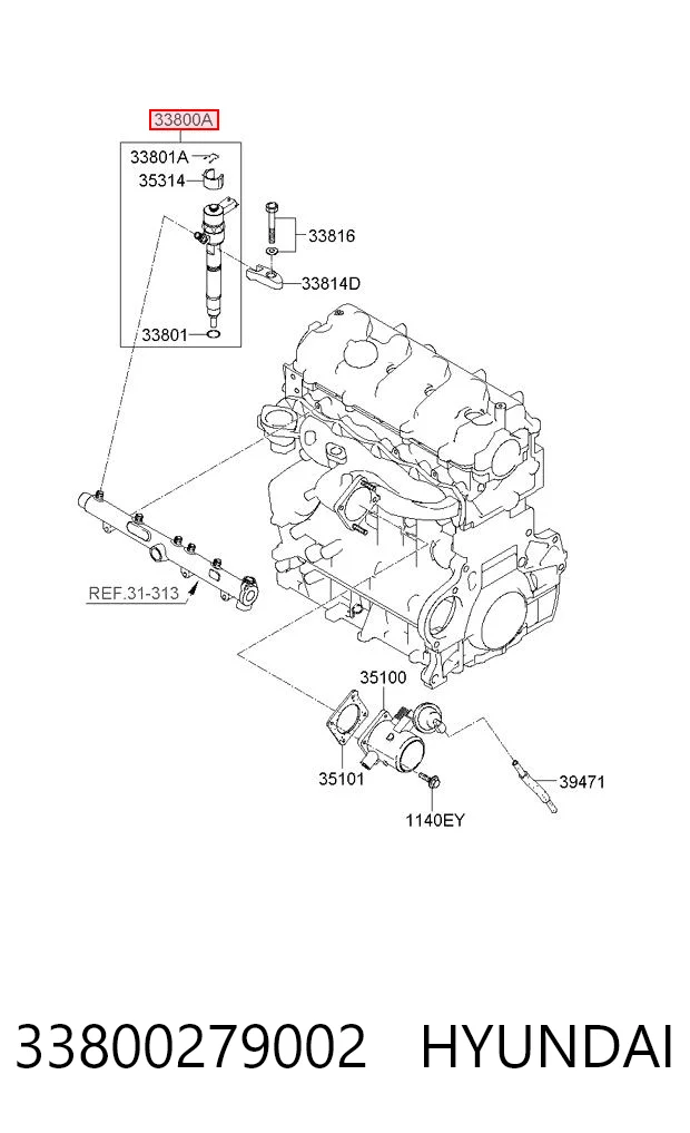 Форсунка паливна Hyundai/Kia 3380027900X ціна, від 69.34 USD