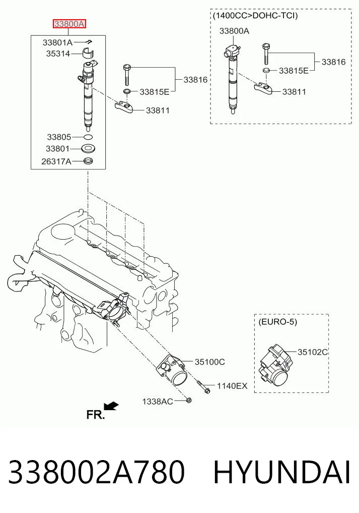 338002A780 Hyundai/Kia Форсунка вприску палива