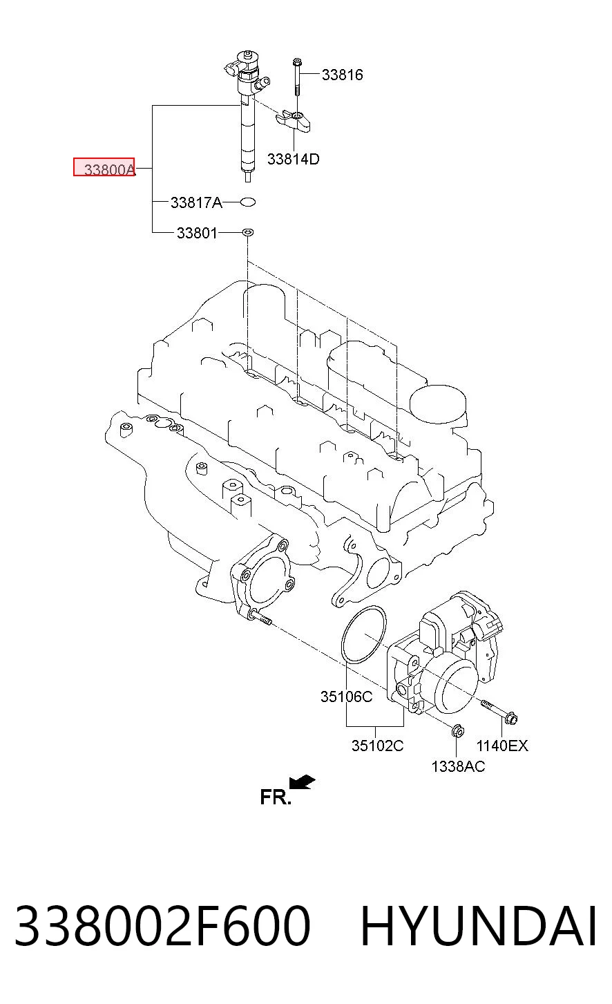 338002F600 Hyundai/Kia Форсунка вприску палива