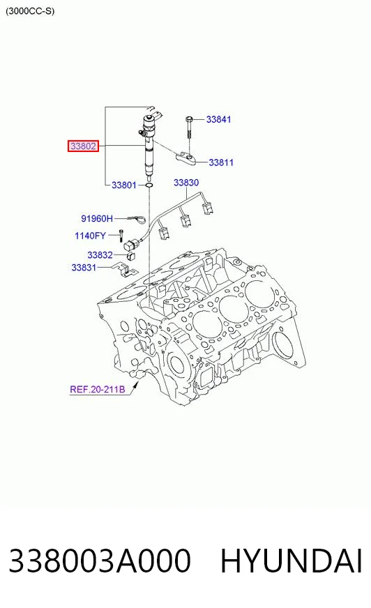 338003A000 Hyundai/Kia Форсунка вприску палива