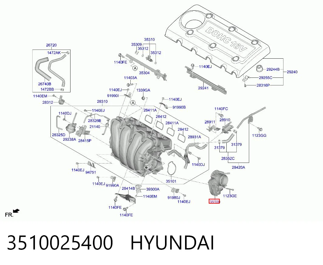  Дросільна заслінка Hyundai Tucson 2