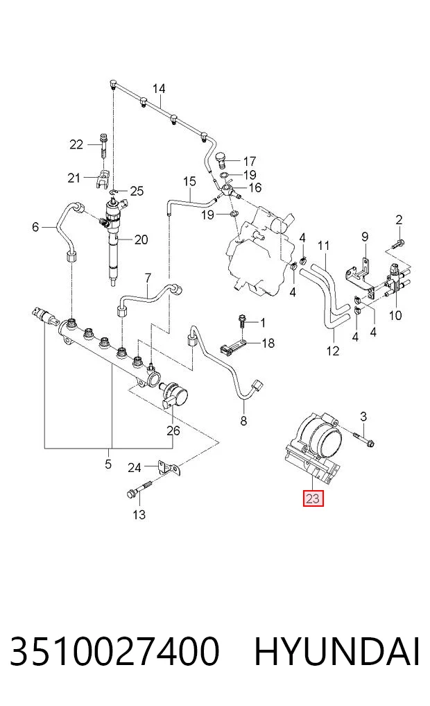 3510027400 Hyundai/Kia Дросільна заслінка в зборі