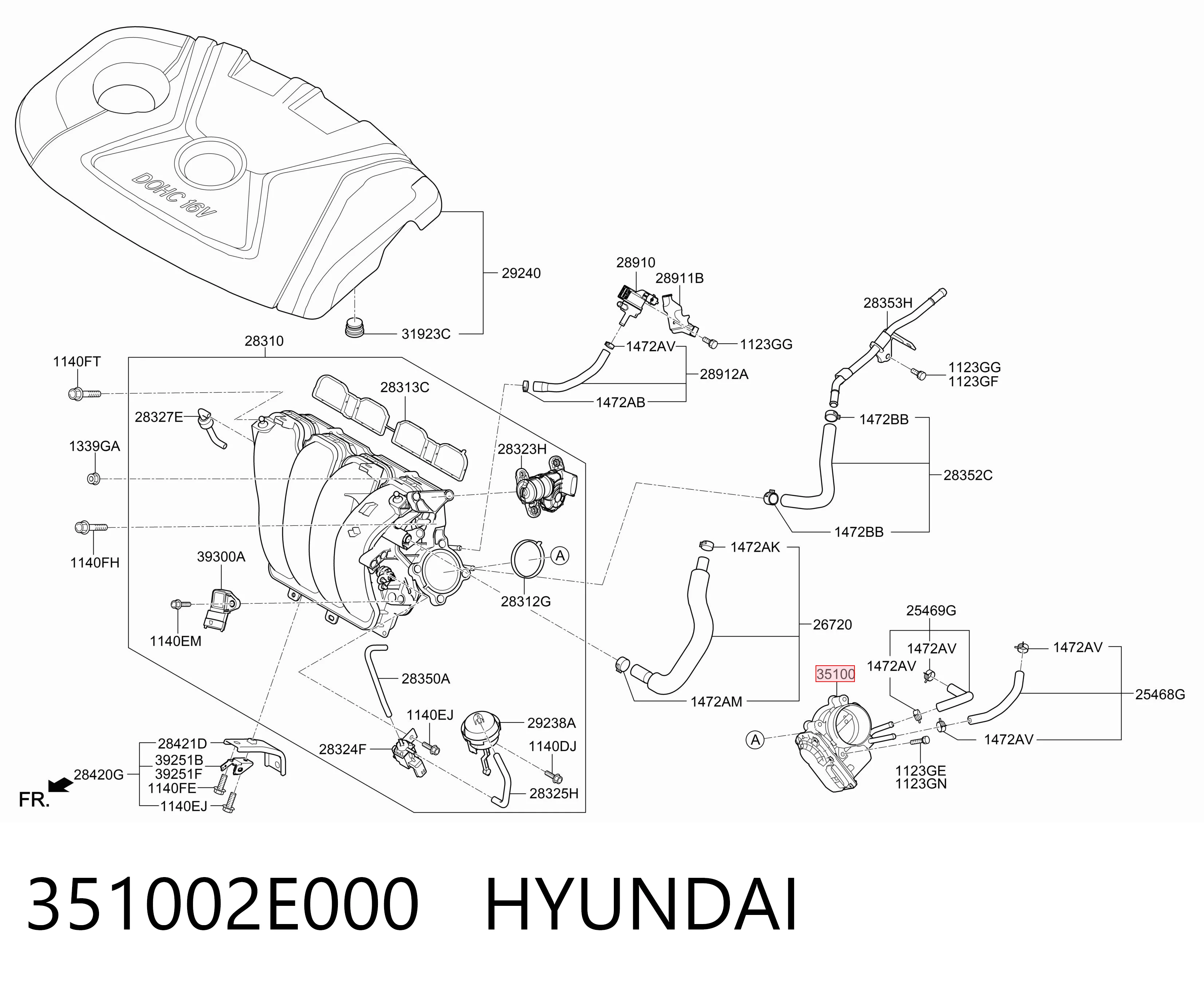 Купити Дросільна заслінка Hyundai Tucson III TL