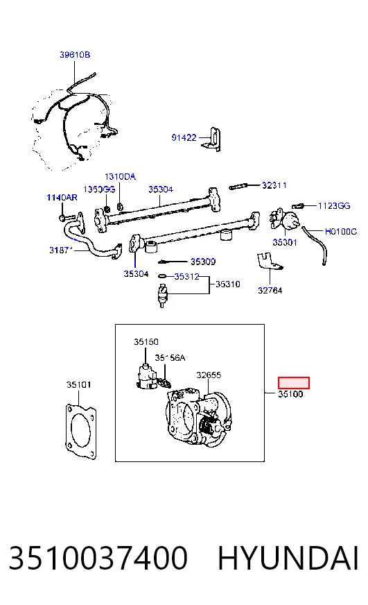 3510037400 Hyundai/Kia Дросільна заслінка в зборі
