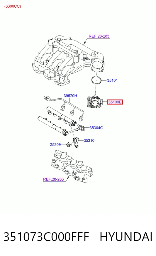 351073C000FFF Hyundai/Kia Дросільна заслінка в зборі