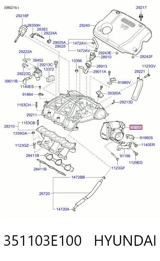 Блок дросельної заслінки Hyundai Santa Fe II позашляховик (CM) (2006 - 2012) ціна, від 156.14 USD