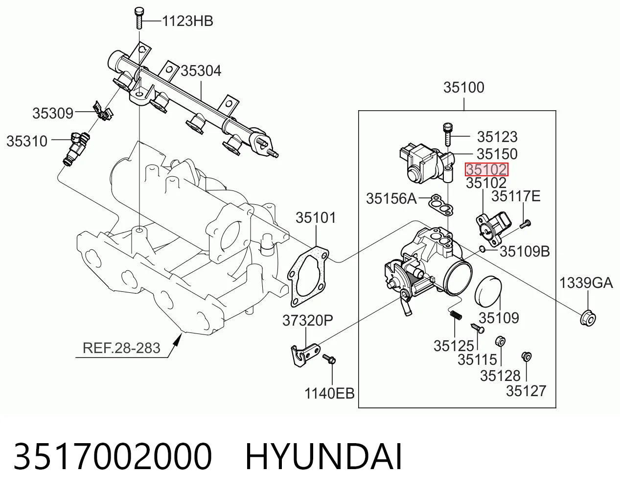 3517002000 Hyundai/Kia Датчик положення дросельної заслінки (потенціометр)