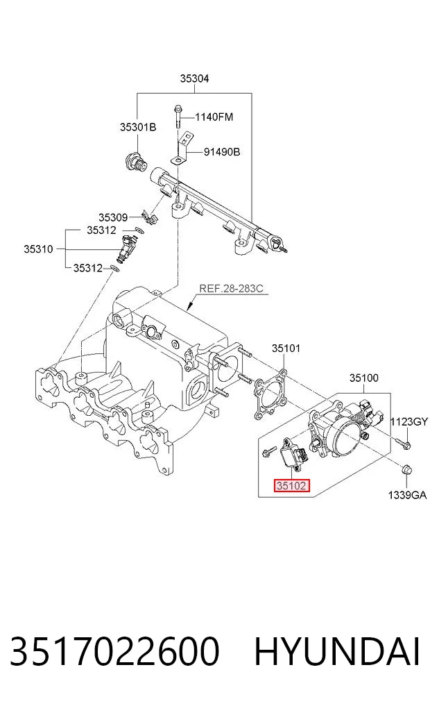 3517022600 Hyundai/Kia Датчик положення дросельної заслінки (потенціометр)