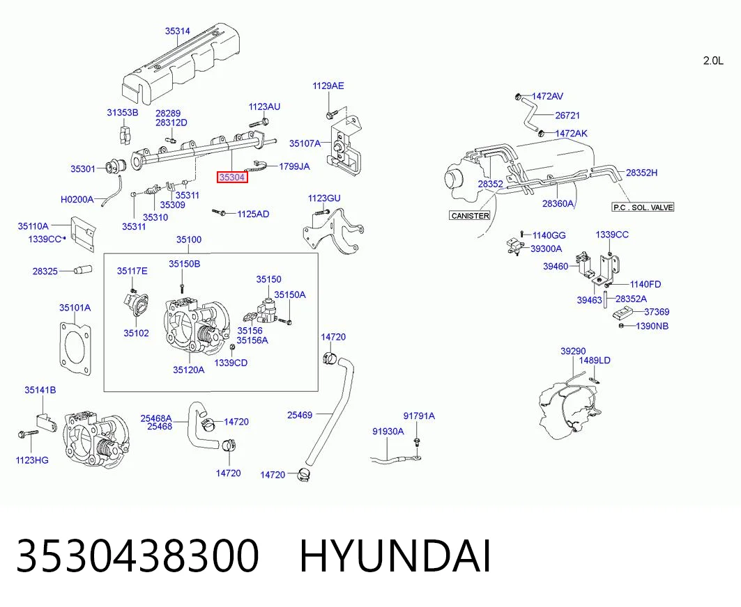 3530438300 Hyundai/Kia Паливна рампа