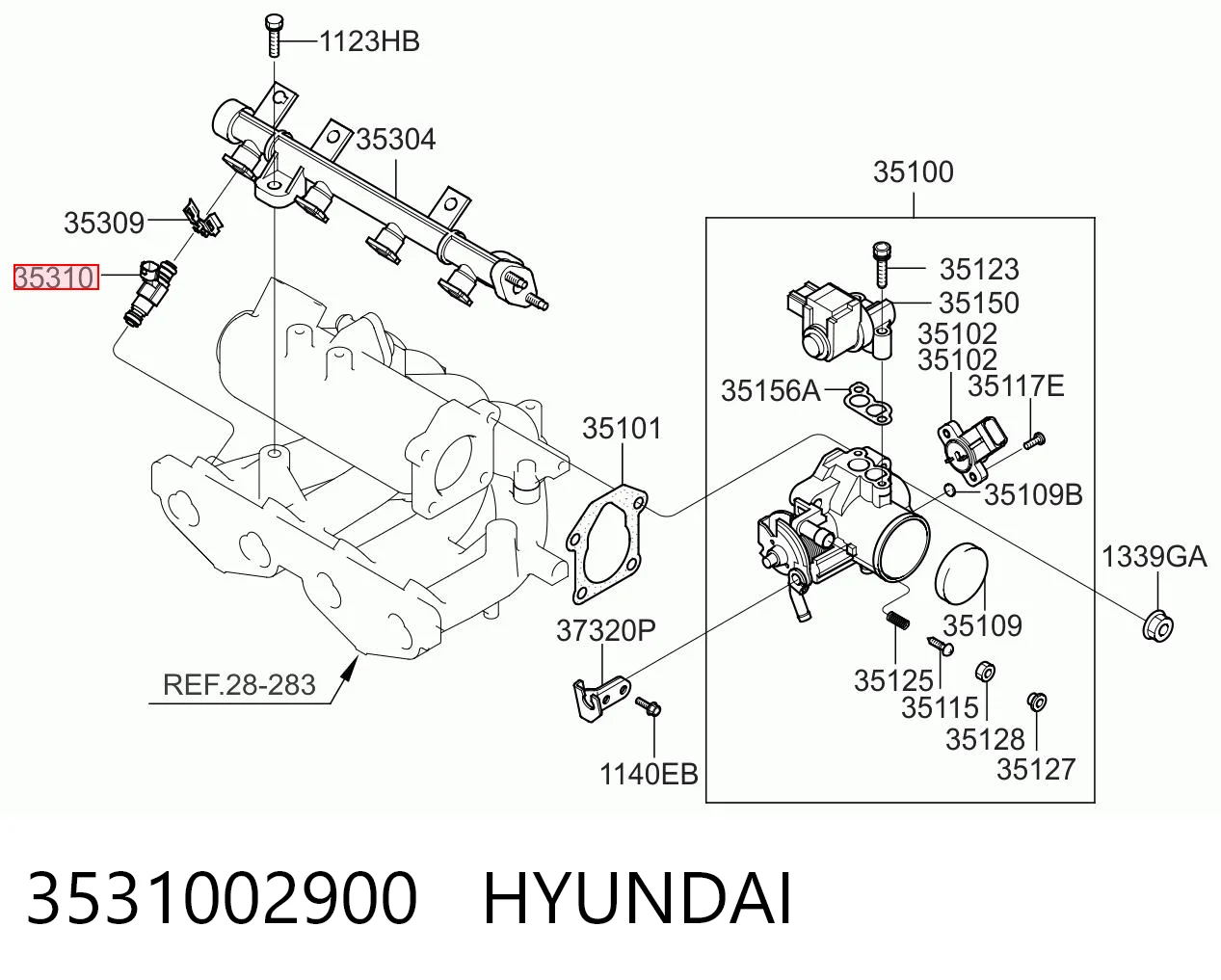 Форсунка вприску палива на Hyundai I10  PA