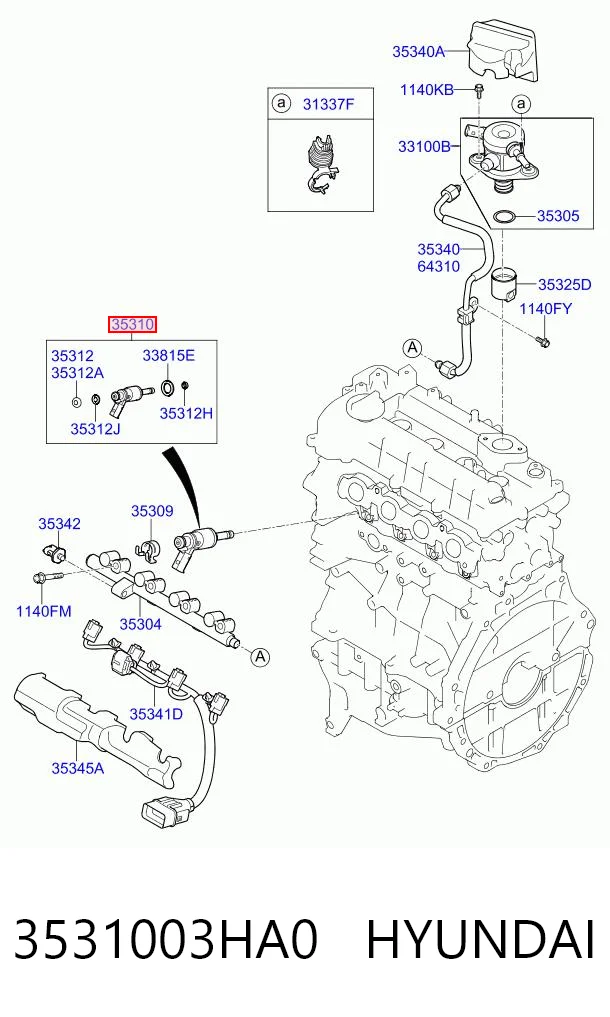 3531003HA0 Hyundai/Kia Форсунка вприску палива