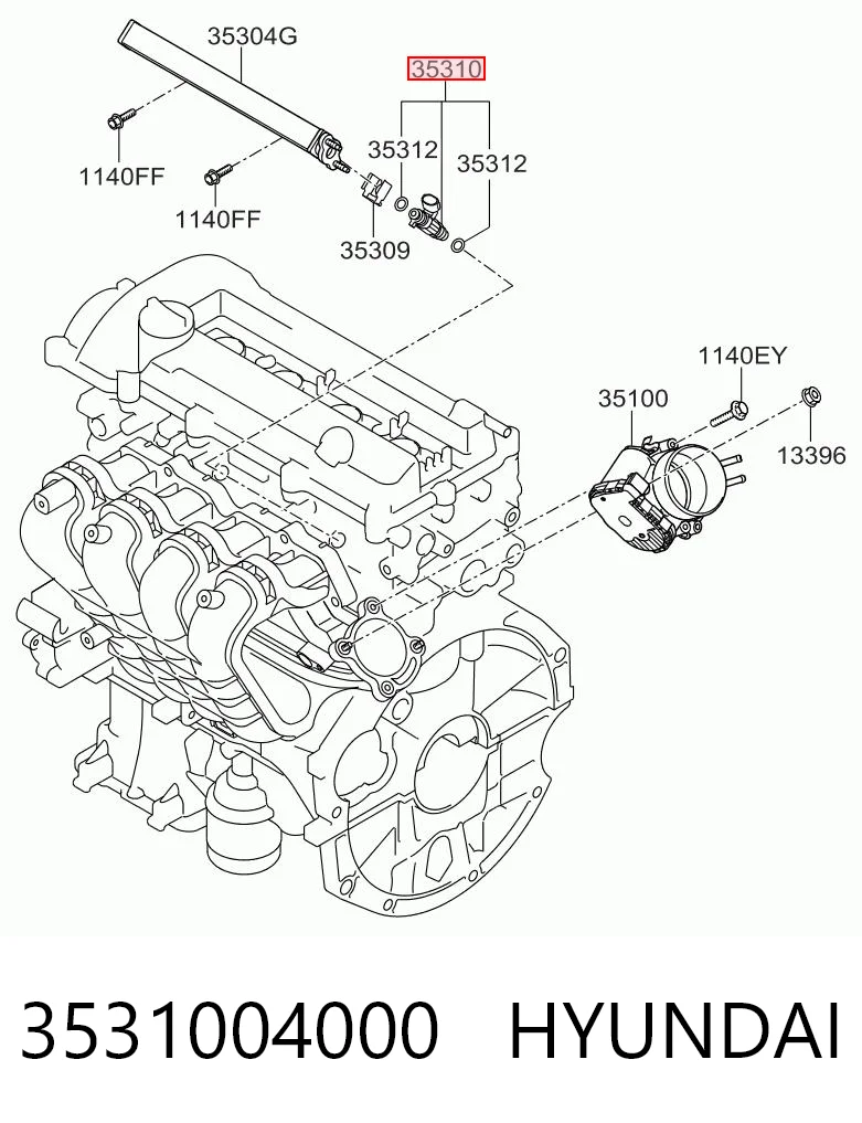 3531004000 Hyundai/Kia Форсунка вприску палива