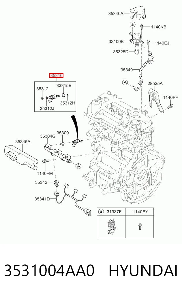3531004AA0 Hyundai/Kia Форсунка вприску палива