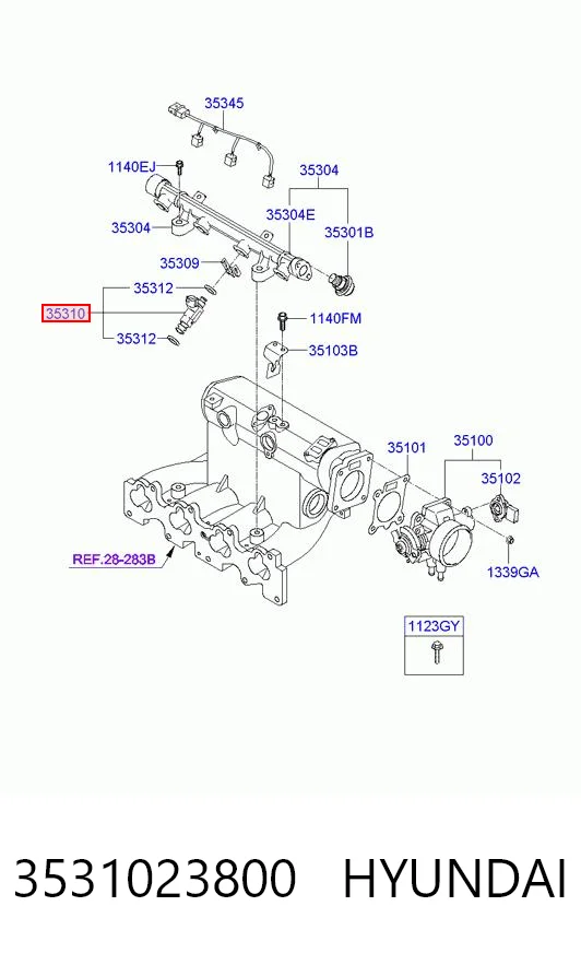 3531023800 Hyundai/Kia Форсунка вприску палива