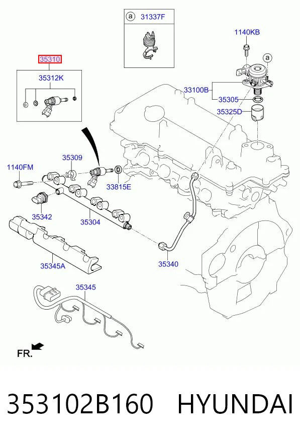 353102B160 Hyundai/Kia Форсунка вприску палива