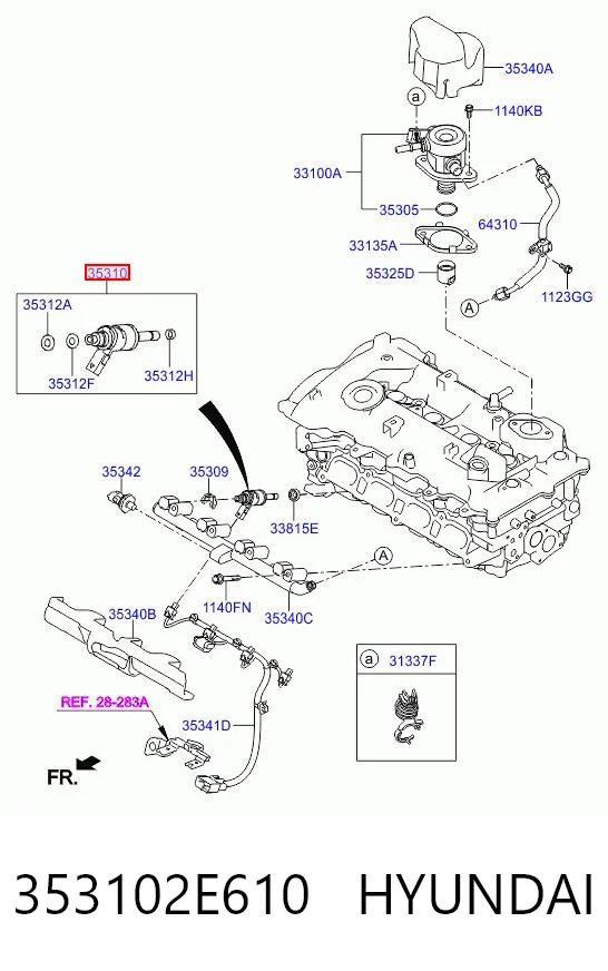 353102E610 Hyundai/Kia Форсунка вприску палива