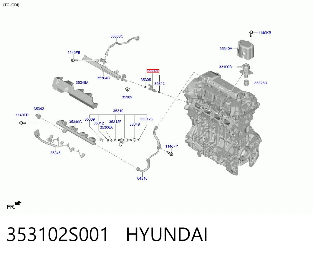 353102S001 Hyundai/Kia Форсунка вприску палива