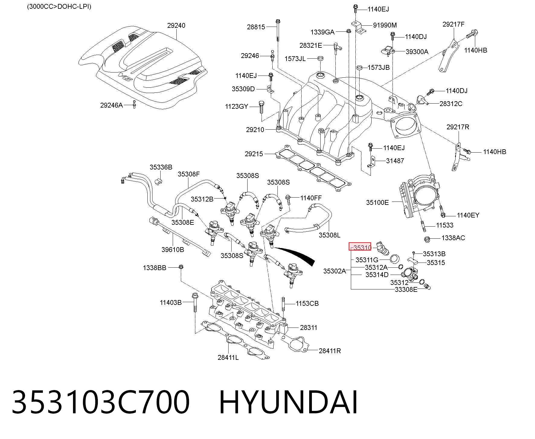 353103C700 Hyundai/Kia Форсунка вприску палива
