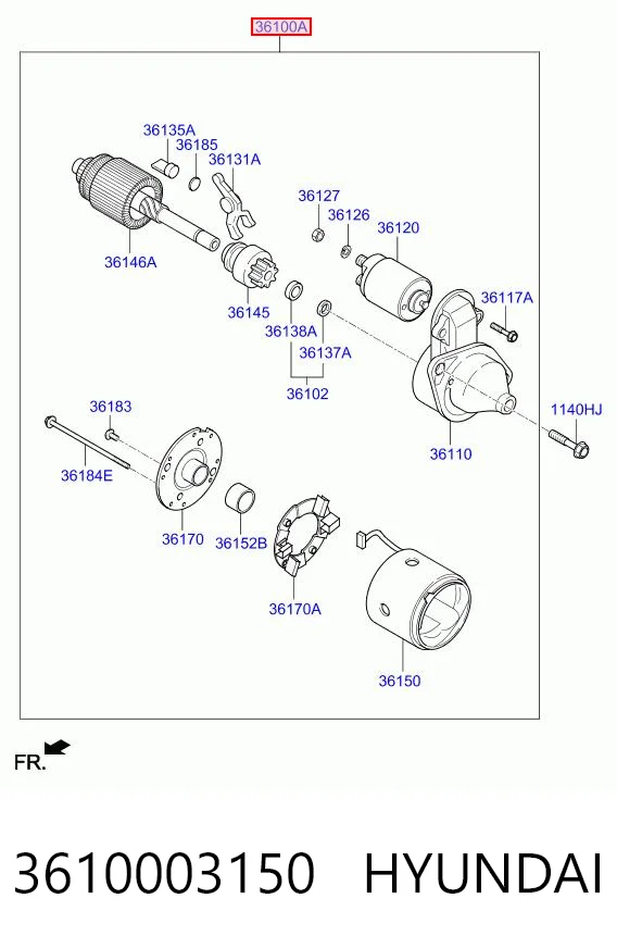 3610003150 Hyundai/Kia Стартер двигуна