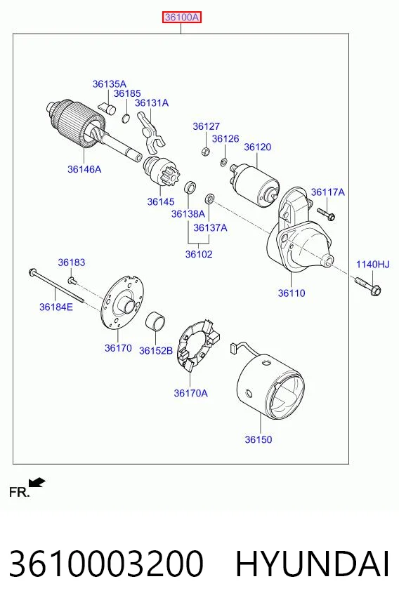3610003200 Hyundai/Kia Стартер двигуна