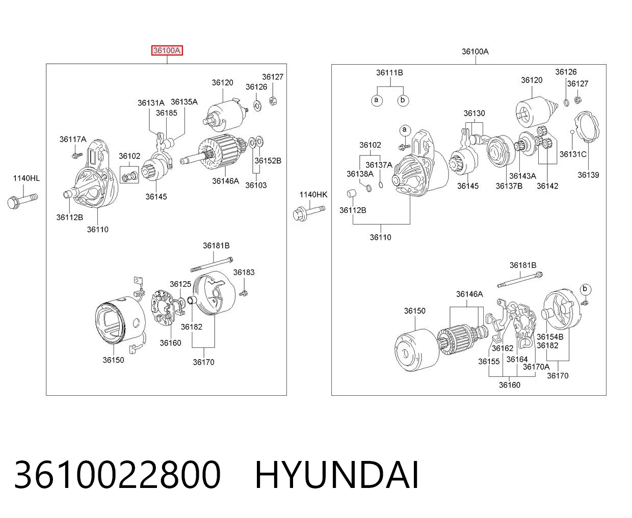 3610022800 Hyundai/Kia Стартер двигуна