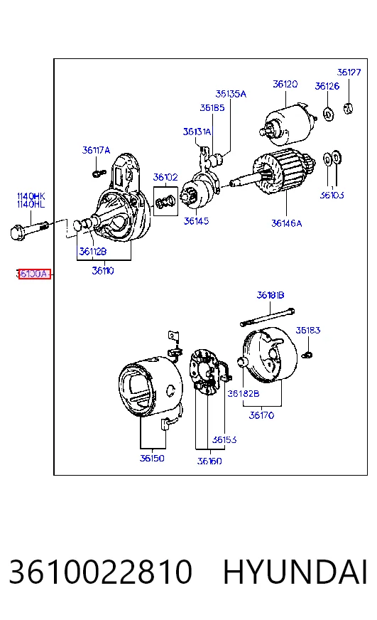 3610022810 Hyundai/Kia Стартер двигуна