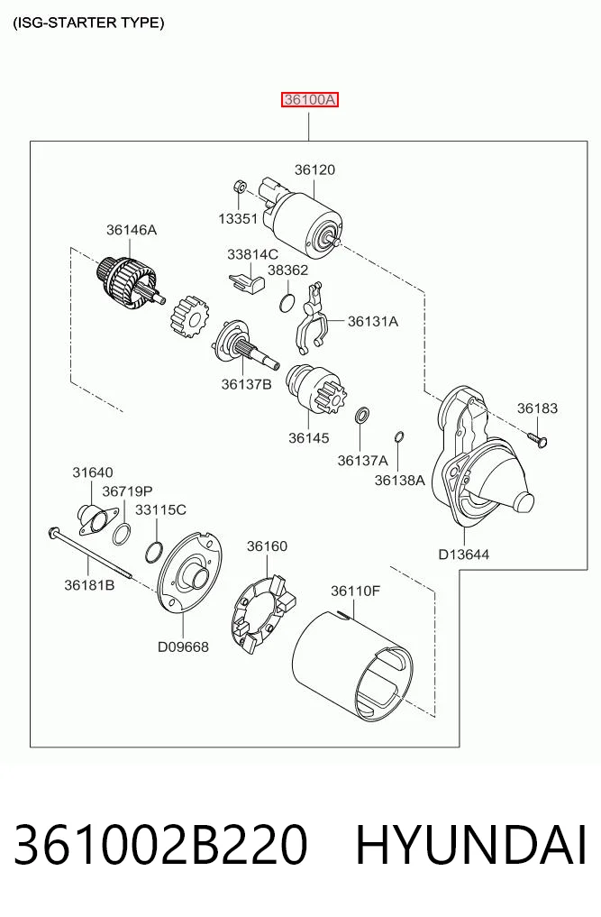 Стартер Mitsubishi 361002B220 ціна, від 60.95 USD